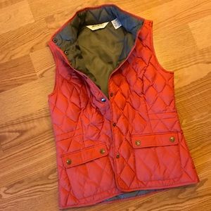 Eddie Bauer Orange Quilted Down Vest
